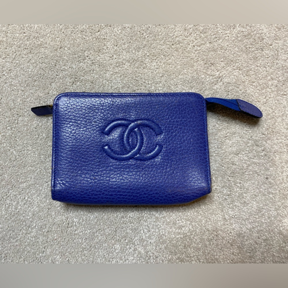 Relisted - Vintage Chanel Ziparound Credit Card Wallet Blue